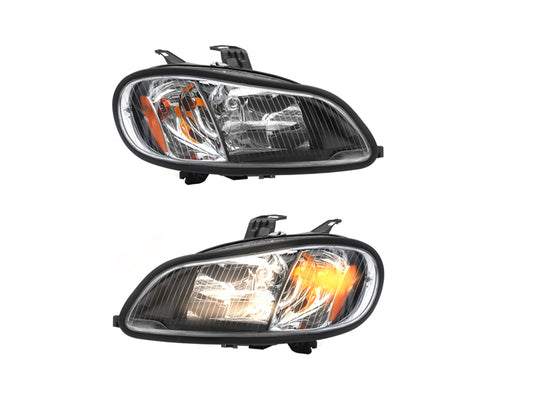 2004-2013 Freightliner M2 Headlight Assembly Set (Black)