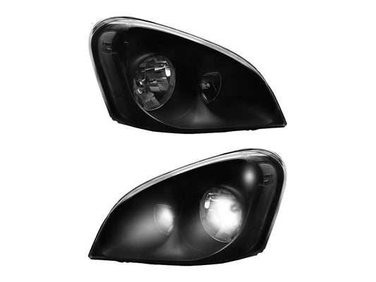 2008-2017 Freightliner Cascadia headlights, black model, set/2 only