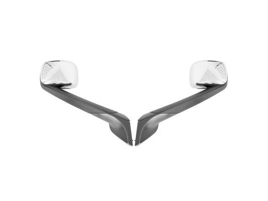 Chrome Heated Hood Mirror Pair with LED Turn Signal for 2018+ Freightliner Cascadia
