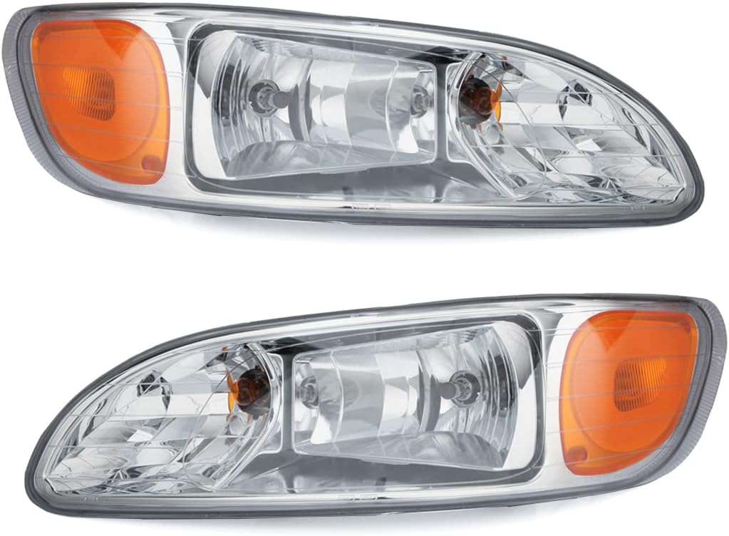 For Peterbilt 386 Headlight Pair Assembly Chrome