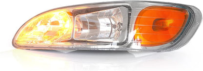 For Peterbilt 386 Headlight Pair Assembly Chrome