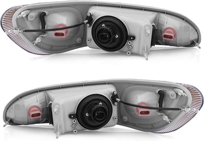 For Peterbilt 386 Headlight Pair Assembly Chrome