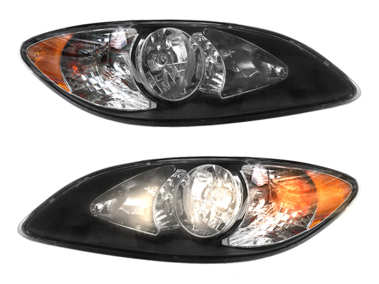 Headlights Assembly Fit for 2008-2016 International ProStar,Halogen Headlamps Assembly, Driver and Passenger Side(Black)