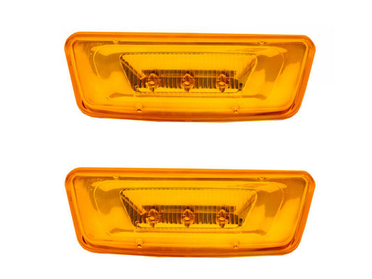 2PCS LED Side Marker Turn Signal Lights Compatible with Kenworth T680 T700 T880, Peterbilt 576 Amber Lens Rectangular Cab Roof Marker Lights