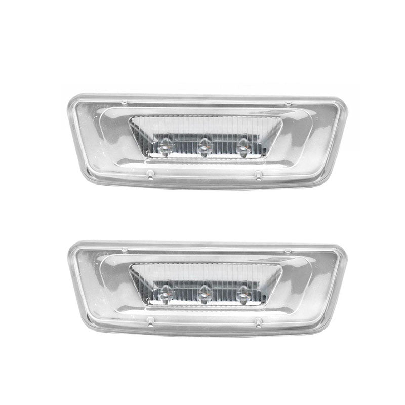 2PCS LED Side Marker Turn Signal Lights Compatible with Kenworth T680 T700 T880 Peterbilt 576, Clear Lens Amber Light Front Fender Side Light,Rectangular Cab Roof Marker Lights(Clear)