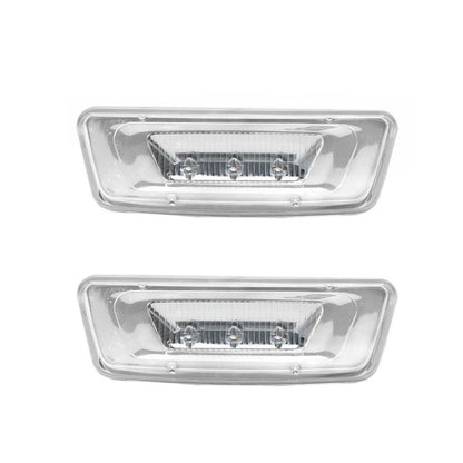 2PCS LED Side Marker Turn Signal Lights Compatible with Kenworth T680 T700 T880 Peterbilt 576, Clear Lens Amber Light Front Fender Side Light,Rectangular Cab Roof Marker Lights(Clear)