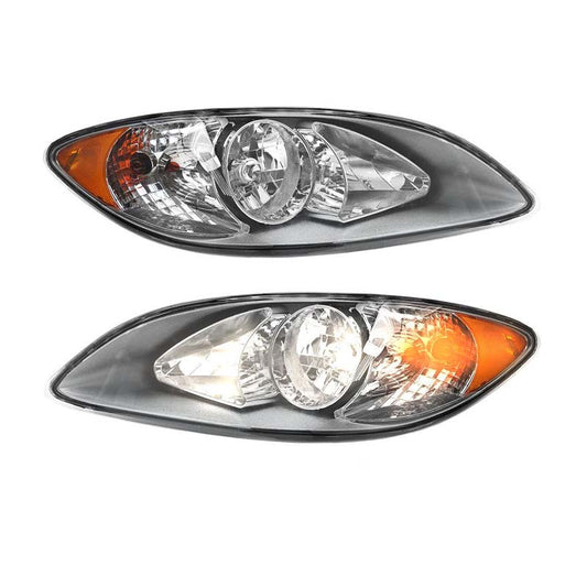 Headlights Assembly Fit for 2008-2016 International ProStar,Halogen Headlamps Assembly, Driver and Passenger Side(Chrome Left Right)