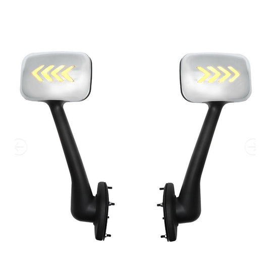 Hood Mirror w/Led Turn Light Replacement Fit for 2008-2016 Freightliner Cascadia,Pair Hood Mirrors Kit Trucks Driver Left and Passenger Side Pair (Chrome Cover)
