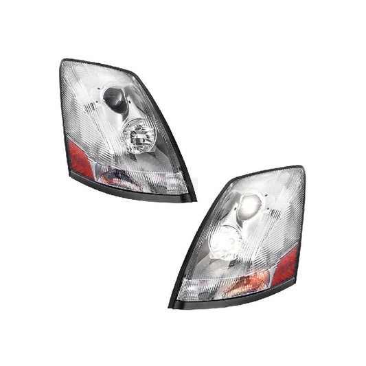 For Volvo VNL 2004-2017 Semi Truck Chrome Projector Halogen Headlight Set Pair