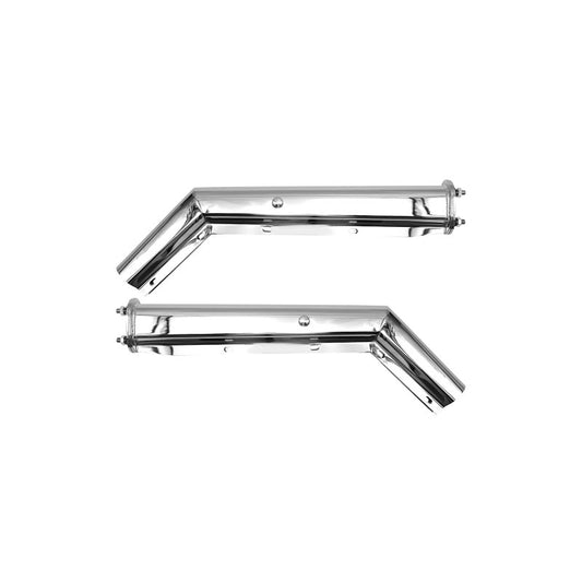 Chrome Angled Mud Flap Hanger Bracket for semi Trucks, Bolt Spacing 2.5", 30" L Heavy-Duty Spring Loaded Hangers with Reflective Strip Sticker, Right & Left Side, 2PCS