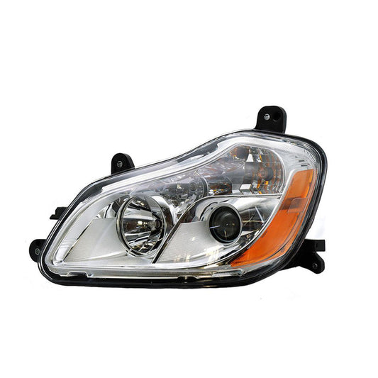 Headlight Assembly Fit for Kenworth T680 2013-2021, Halogen Headlights Headlamps W/Bulbs Chrome House Right  Headlight Assembly