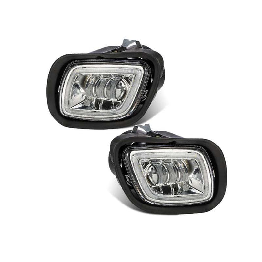 Modified Full LED Fog Lights for Freightliner Cascadia 2008-2017, Sold As One Pair, Clear Lens White Light