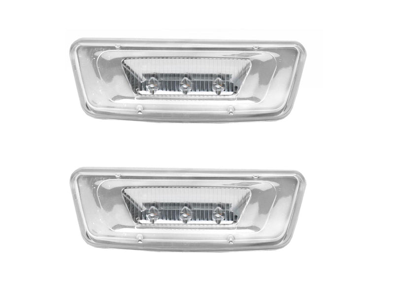 2PCS LED Side Marker Turn Signal Lights Compatible with Kenworth T680 T700 T880 Peterbilt 576, Clear Lens Amber Light Front Fender Side Light,Rectangular Cab Roof Marker Lights(Clear)