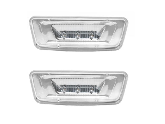 2PCS LED Side Marker Turn Signal Lights Compatible with Kenworth T680 T700 T880 Peterbilt 576, Clear Lens Amber Light Front Fender Side Light,Rectangular Cab Roof Marker Lights(Clear)