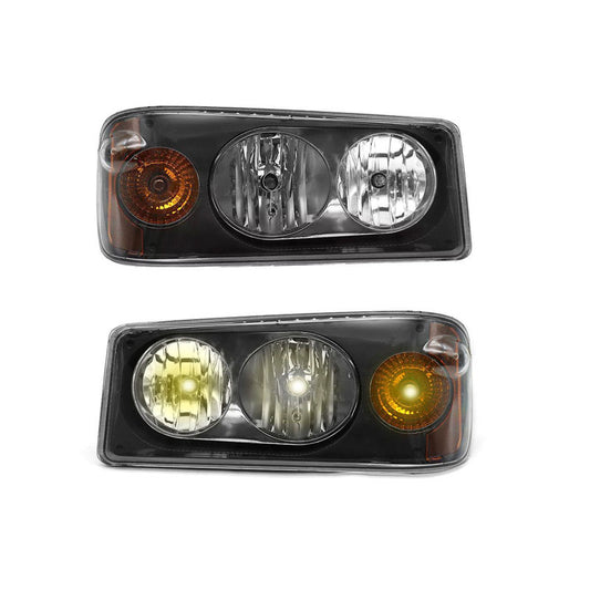 Headlights Assembly Fit for Mack Granite GU713 Lamp with Halogen Bulbs and Warm White,Both Sides Compatible with Select Mack Model Right Passenger,Left Driver Side (pair)
