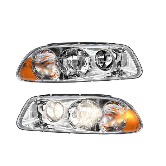 Headlight Assembly Fit for MACK GU4 GU5 GU7 CT713 GU8 CX CXN CXU CTP Semi Trucks, Pair of Chrome Headlamp Left/Driver & Right/Passenger Side Halogen,Bulbs Included