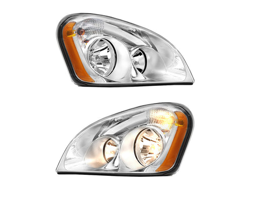 2008-2017 Freightliner Cascadia headlights, plated model, set/2 only