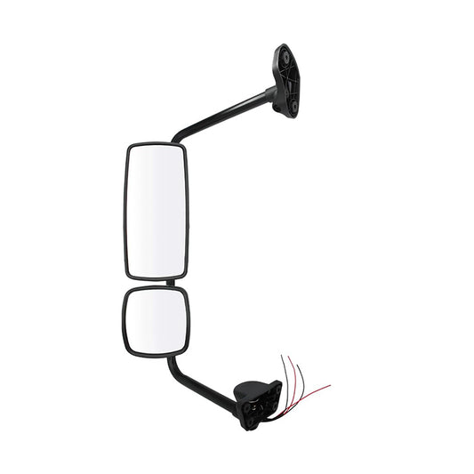 Defrost Heated Chrome Door Mirror for Freightliner M2, Side Mirror Assembly with Arm for Freightliner Columbia 2003-2016 Semi Trucks Accessories Driver Left Side