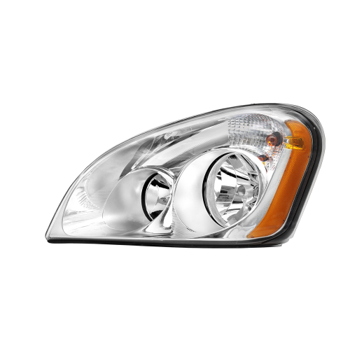 Headlights Assembly FIT for Freightliner Cascadia 2008-2017, Left, Chrome Housing and Amber Reflector