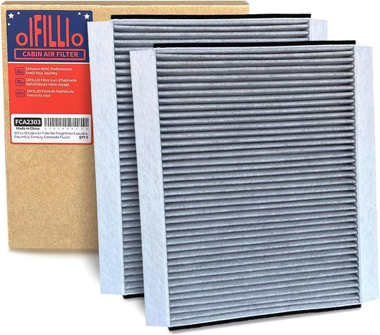 OIFILLIO Cabin Air Filter for Volvo VNL 780 760 860 670 630; VN 780 670; VH VHD VNM; Trucks Replace 20435801 AF26405 P606555 PA10187, 49084 PA4681 Cabin filter with Activated Carbon FCA2301C (2)