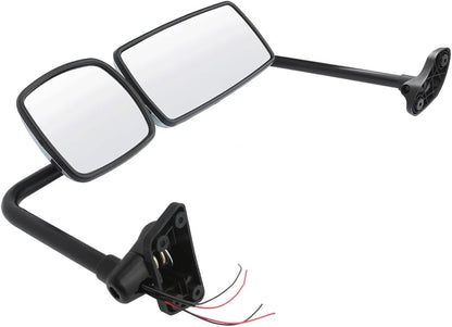 Defrost Heated Chrome Door Mirror for Freightliner M2, Side Mirror Assembly with Arm for Freightliner Columbia 2003-2016 Semi Trucks Accessories Driver Left Side