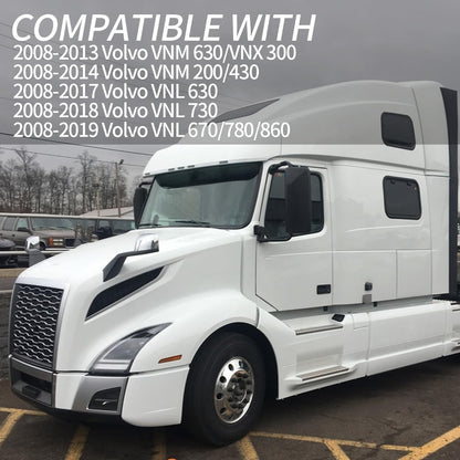 Aostirmotor Black Door Mirror Covers Fit for Volvo VNL 730 VNL 860 VNM 200 VNM 430 VNM 630 VNX 300, A Pair of Door Mirror Cover Driver & Passenger Side (Black)