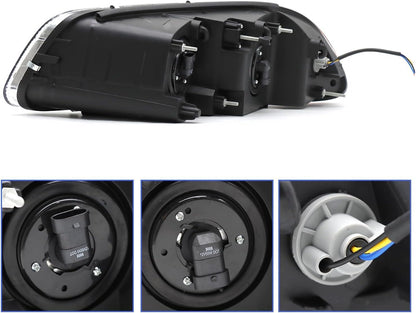 Headlight Assembly Fit for MACK GU4 GU5 GU7 CT713 GU8 CX CXN CXU CTP Semi Trucks, Pair of Chrome Headlamp Passenger Side Halogen,Bulbs Included