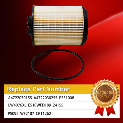 Coolant Cartridge Filter A4722030155 Heavy Duty Water Filter Replace for A4722030255 P5092 P551008 LW4076XL E510WFD189 24155 WF2187 CR11262 Compatible with Detroit DD13 DD15 DD16 Diesel Engine