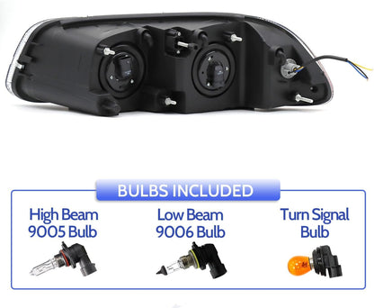 Headlight Assembly Fit for MACK GU4 GU5 GU7 CT713 GU8 CX CXN CXU CTP Semi Trucks, Pair of Chrome Headlamp Left/Driver & Right/Passenger Side Halogen,Bulbs Included