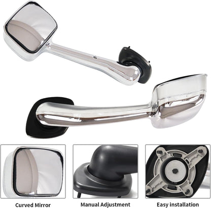Aostirmotor 2PCS Hood Mirror Fit for Freightliner Cascadia 2008-2016, Pair Hood Mirrors Kit Trucks Driver Left and Passenger Side Pair (Black)