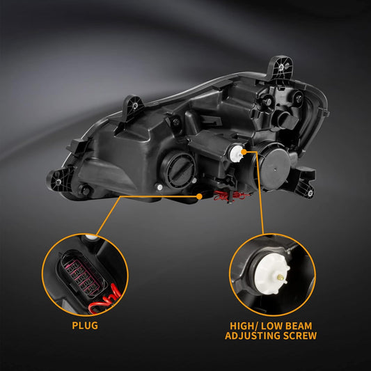 For kenworth headlight black pair