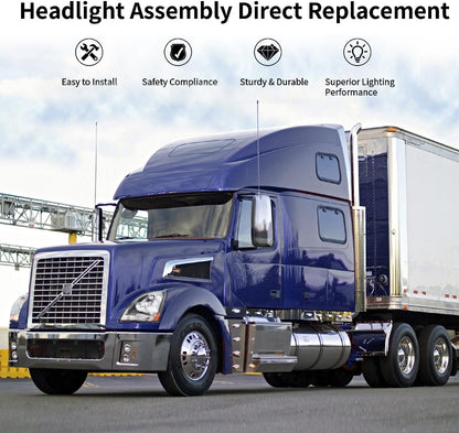 FOR 2004-2017 VOLVO VNL HEADLIGHT HALOGEN SET