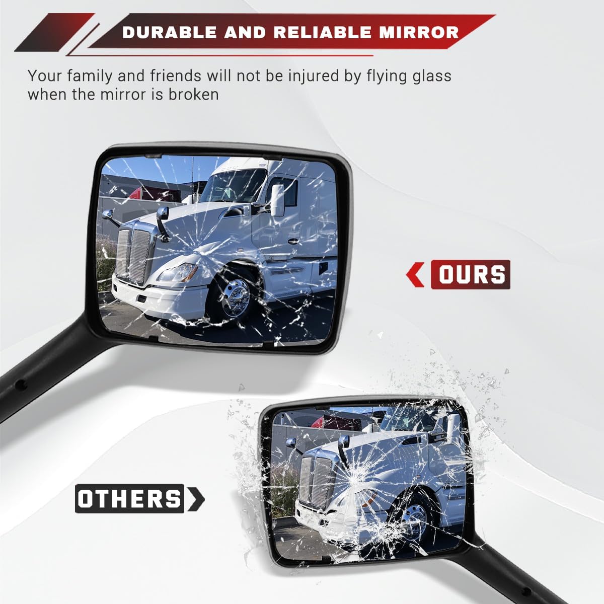For Kenworth T680 Hood Mirror Chrome