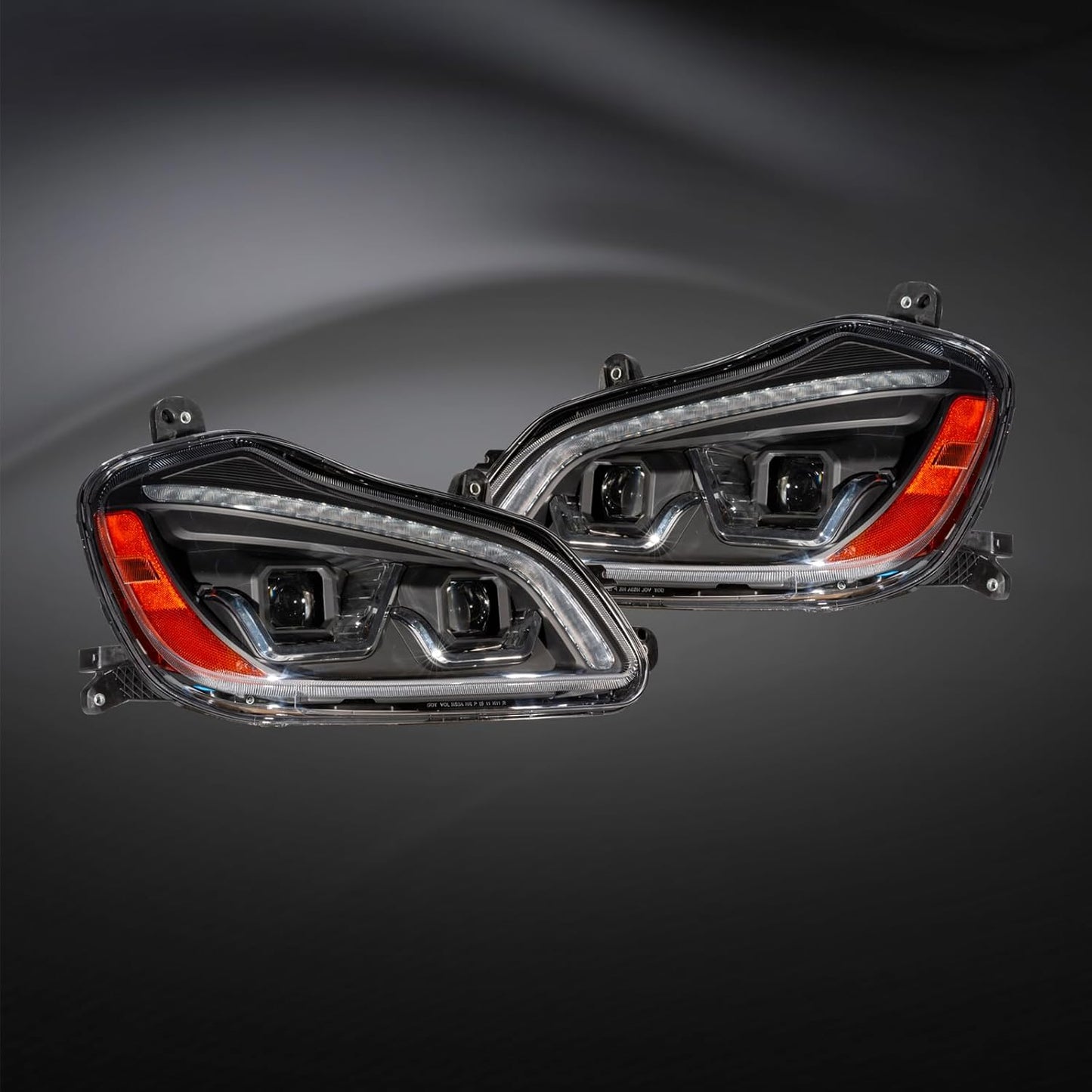 For kenworth headlight black pair