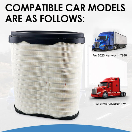 Engine Air Filter Compatible with KENWORTH T680 2023 Compatible with PETERBILT 579 2023 Replaces D371061 D37-1061