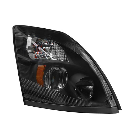 LED Headlight Assembly Compatible with Volvo VNL 2004-2014,Black Factory Style LED High/Low Beam Headlamp Passenger (Headlight Assembly)