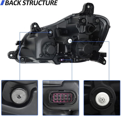 Headlight Assembly Fit for Kenworth T680 2013-2021, Halogen Headlights Headlamps W/Bulbs Chrome House Right  Headlight Assembly
