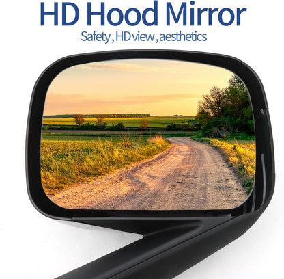 Aostirmotor Pair Black Hood Mirrors Fit for New Freightliner Cascadia 2018-2022 (right)