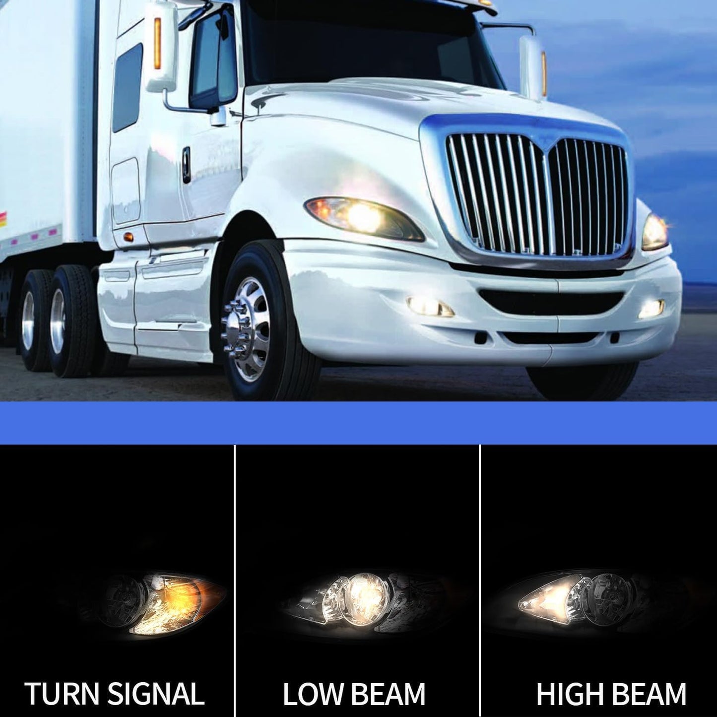 For 2008-2016 International Prostar Headlight Set Black