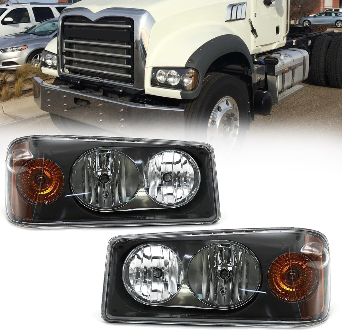 For mack gu713 headlight pair