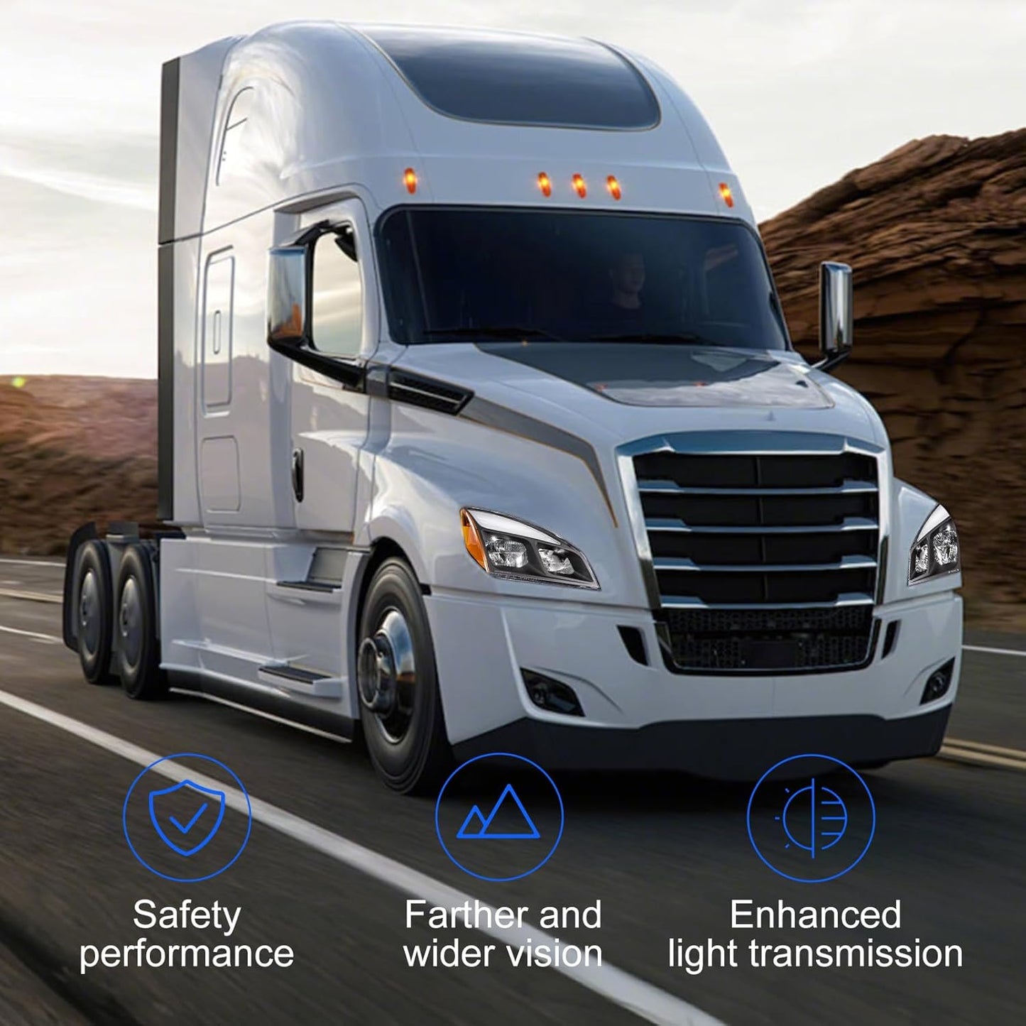 For 2018 cascadia headlight led