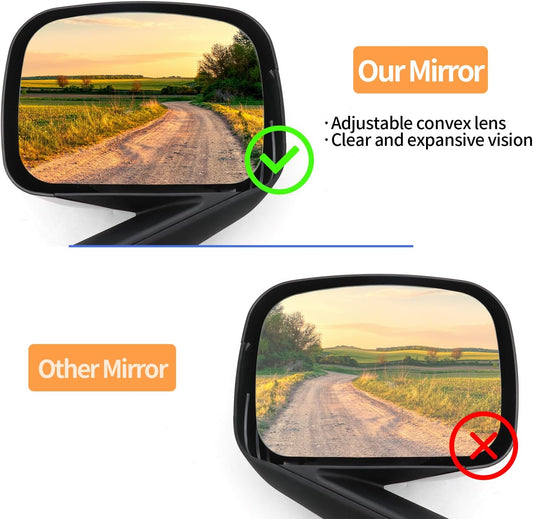 Aostirmotor Pair Black Hood Mirrors Fit for New Freightliner Cascadia 2018-2022 (left)