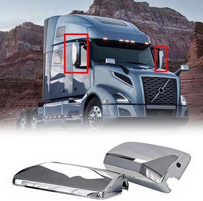 aostirmotor Pair Chrome Door Mirror Covers Fit for Volvo VNL 670/730/860/780/630 VNM 200/430/630 VNX 300 Chrome Side Mirror Caps for Volvo VNL VN VNM (Driver and Passenger Side)