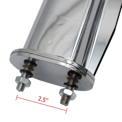 Chrome Angled Mud Flap Hanger Bracket for semi Trucks, Bolt Spacing 2.5", 30" L Heavy-Duty Spring Loaded Hangers with Reflective Strip Sticker, Right & Left Side, 2PCS