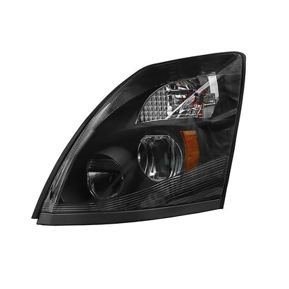 LED Headlight Assembly Compatible with Volvo VNL 2004-2014,Black Factory Style LED High/Low Beam Headlamp Driver and Passenger (Pair of Headlight Assembly)