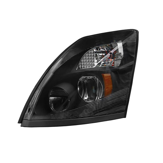 LED Headlight Assembly Compatible with Volvo VNL 2004-2014,Black Factory Style LED High/Low Beam Headlamp Driver and Passenger (Pair of Headlight Assembly)