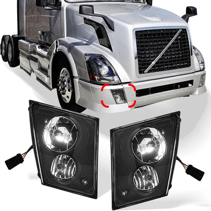Fog Light for Volvo VNL VN (2004-2015) Truck,Front DRL Lamp with Bulbs Fog Lights Assembly Replacement Waterproof Clear for Volvo VNL VN Driver&Passenger Left&Right Universal Side (A Pair)