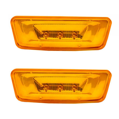 2PCS LED Side Marker Turn Signal Lights Compatible with Kenworth T680 T700 T880, Peterbilt 576 Amber Lens Rectangular Cab Roof Marker Lights