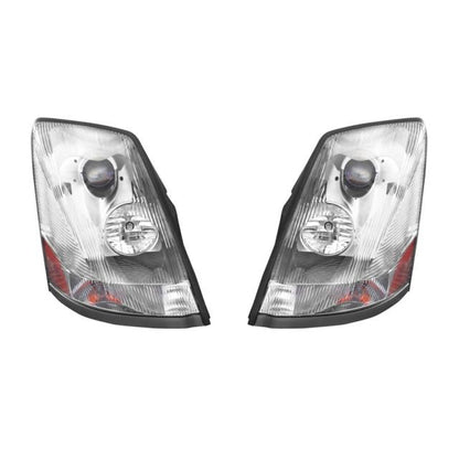 For Volvo VNL 2004-2017 Semi Truck Chrome Projector Halogen Headlight Set Pair