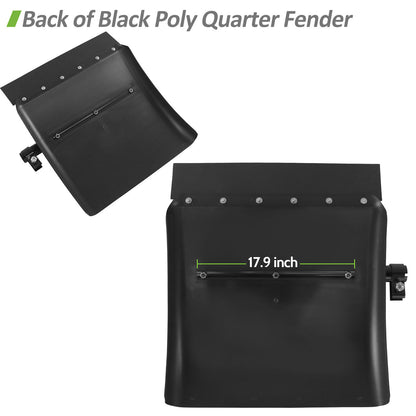 Quarter Fender 24"x24" for Semi Truck Black Poly Pair Freightliner Volvo VNL Set